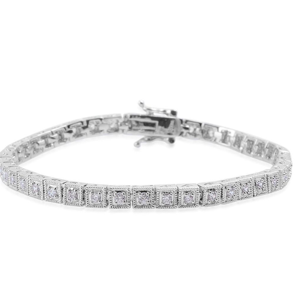 Bracelet 7.5 in Simulated White Diamond